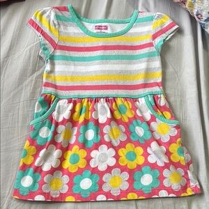 Swiggles Pink and Yellow Puff Sleeve Sundress